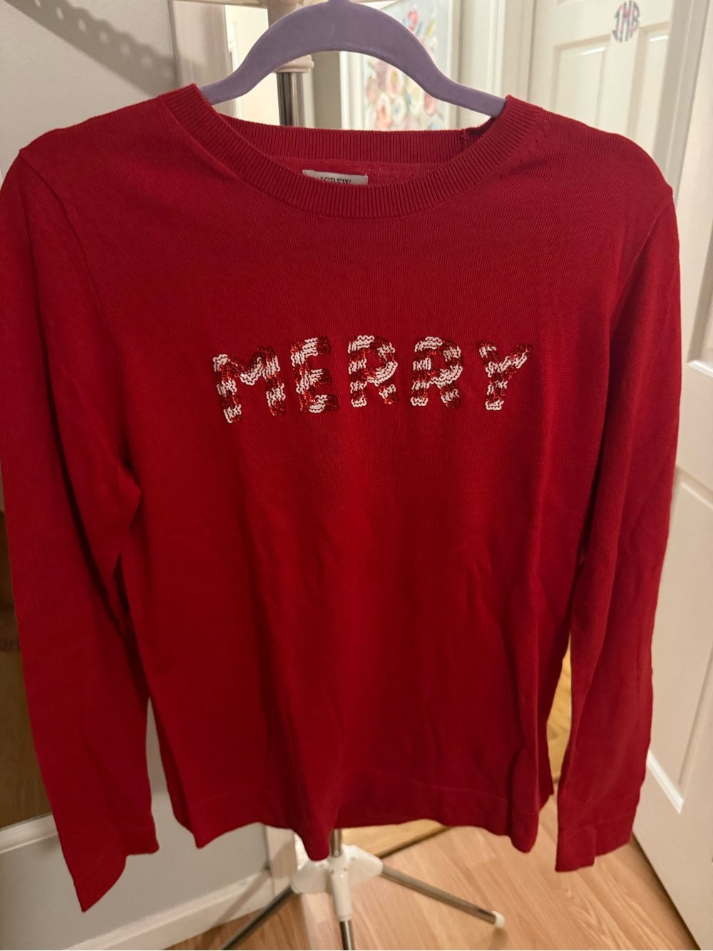 Merry Sequined Red Women's Sweater